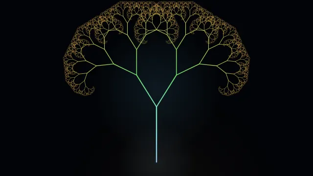 Branching pattern from the Fractal Tree World
